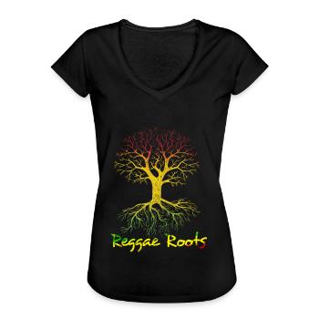 Racines reggae - T-shirt vintage Femme - noir - Devant - Danielle (179cm)