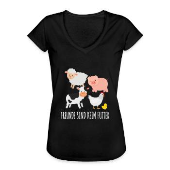 Veganer - Frauen Vintage T-Shirt - Schwarz - Vorne