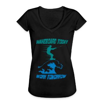 wakeboard - T-shirt vintage Femme - noir - Devant - Danielle (179cm)