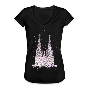 Kölner Dom - Frauen Vintage T-Shirt - Schwarz - Vorne - Danielle (179cm)