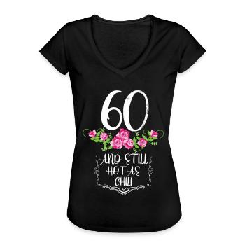 60th birthday - Women's Vintage T-Shirt - black - Front - Danielle (179cm)