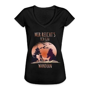 Mir Reichts ich geh wandern - Frauen Vintage T-Shirt - Schwarz - Vorne - Danielle (179cm)