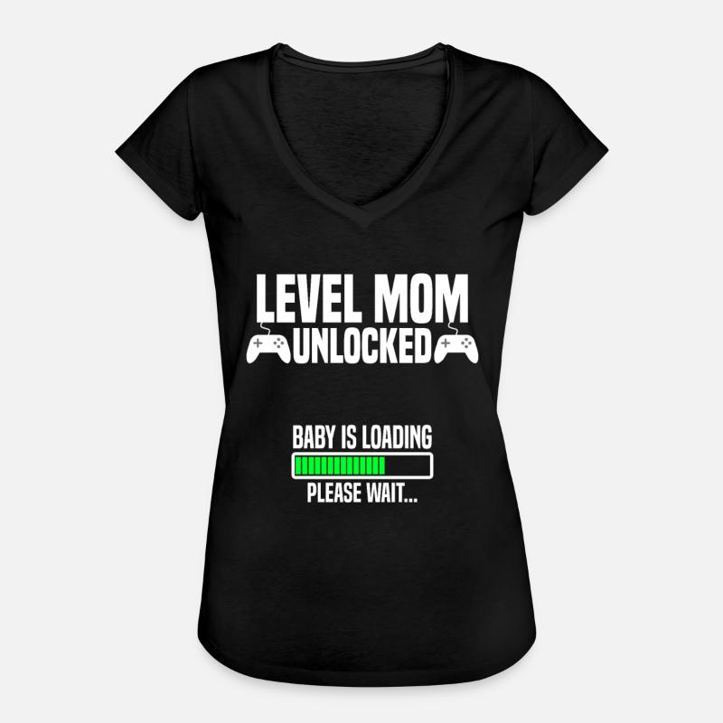 Level Mom unlocked - Women's Vintage T-Shirt - black