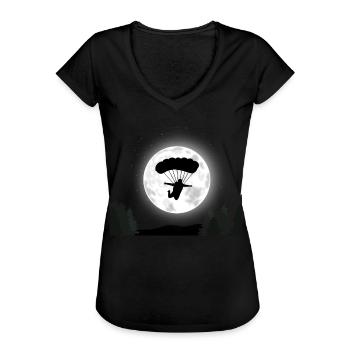 Parachutistes - T-shirt vintage Femme - noir - Devant - Danielle (179cm)