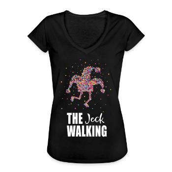 Narrenkappe Karneval Fasching Konfetti Geschenk - Frauen Vintage T-Shirt - Schwarz - Vorne - Danielle (179cm)