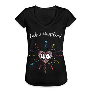 40. Geburtstag Geburtstagskind 40er - Frauen Vintage T-Shirt - Schwarz - Vorne