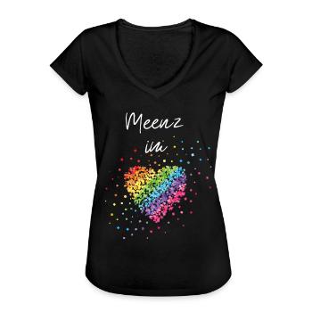 Meenz im Herz Karneval Fasching LGBTQ Regenbogen - Frauen Vintage T-Shirt - Schwarz - Vorne - Danielle (179cm)