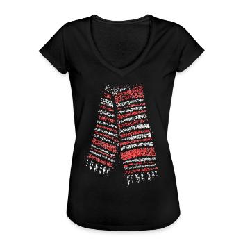 Köln Kölner Rot Weiß Karneval Konfetti Fußball - Frauen Vintage T-Shirt - Schwarz - Vorne - Danielle (179cm)