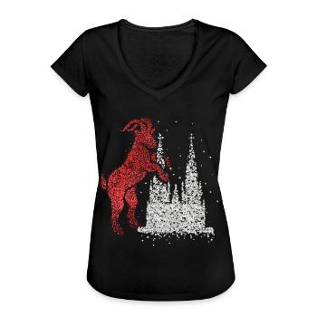 Kölner Dom Köln Rot Weiß Kölle Karneval Konfetti - Frauen Vintage T-Shirt - Schwarz - Vorne - Danielle (179cm)