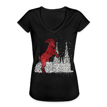 Kölner Dom Rot Weiß Kölle Köln Colonia Cologne - Frauen Vintage T-Shirt - Schwarz - Vorne