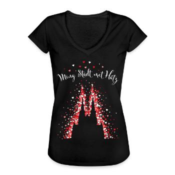 Kölner Karneval Dom Kölsch Köln Rot Weiss Kölle - Frauen Vintage T-Shirt - Schwarz - Vorne