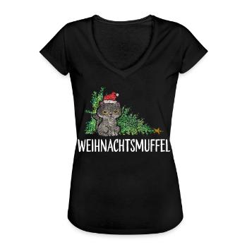 Weihnachtsmuffel Anti Weihnachten Weihnachtsbaum - Frauen Vintage T-Shirt - Schwarz - Vorne - Danielle (179cm)