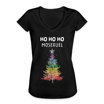 Homosexuell Weihnachtsbaum Regenbogen LGBTQ Pride - Frauen Vintage T-Shirt - Schwarz - Vorne