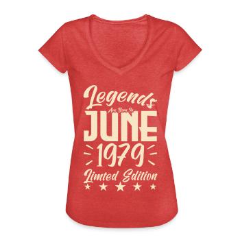 Geboren 1979 Geburtstagsgeschenk 1979. - Frauen Vintage T-Shirt - Rot meliert - Vorne - Danielle (179cm)