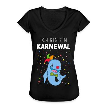 Ich bin ein Karnewal Karneval Fasching Konfetti - Frauen Vintage T-Shirt - Schwarz - Vorne - Danielle (179cm)