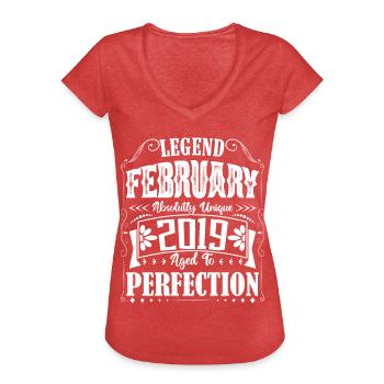 February 2019. Birthday Gift February 2019. - Women's Vintage T-Shirt - heather red - Front - Danielle (179cm)