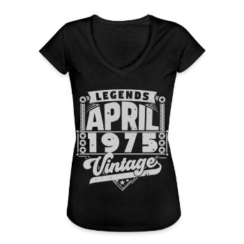 Cadeau Vintage Anniversaire avril 1975, avril 1975 - T-shirt vintage Femme - noir - Devant