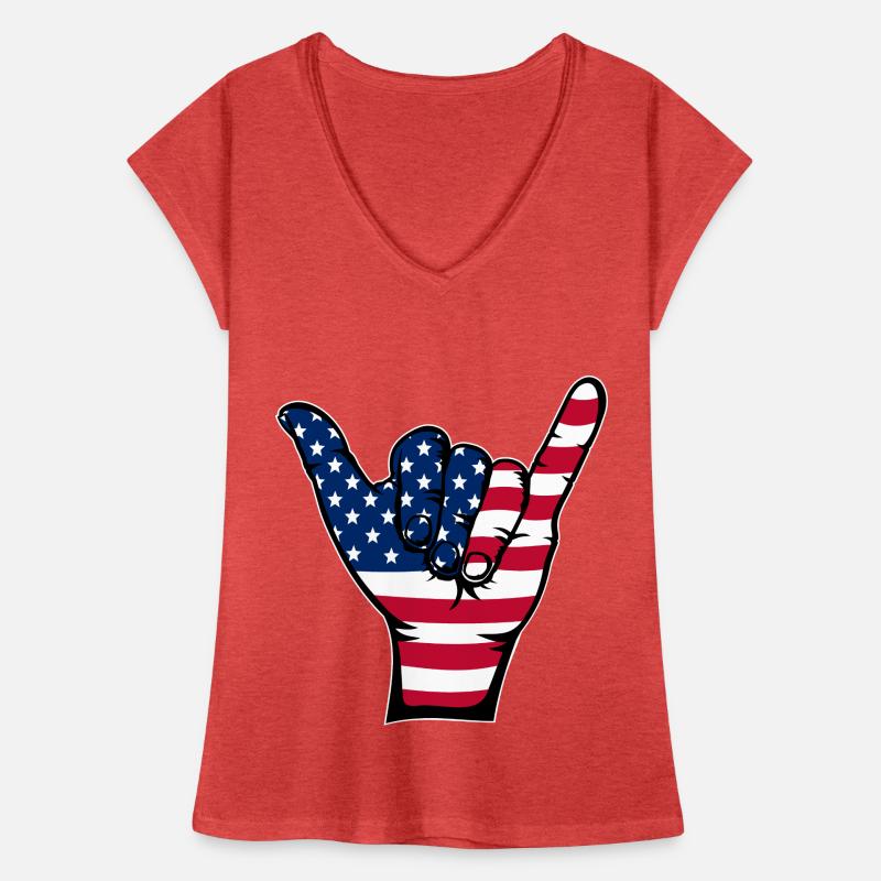 USA Flag Surfing Icon Women's Vintage T-Shirt