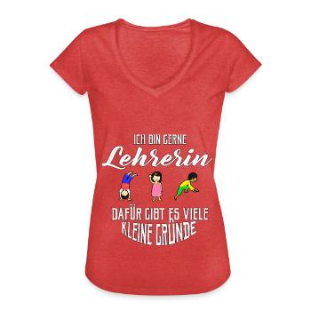 Gift TEACHER teacher, elementary school teacher - Women's Vintage T-Shirt - heather red - Front - Danielle (179cm)
