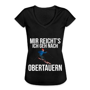 Skifahren Obertauern - Frauen Vintage T-Shirt - Schwarz - Vorne - Danielle (179cm)