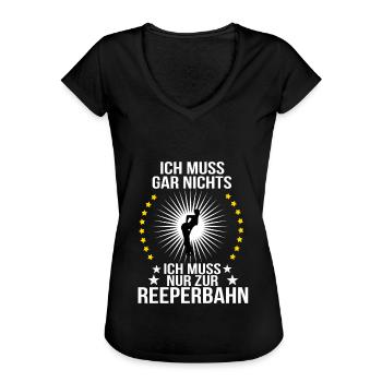 Reeperbahn Hamburg Kiez Geschenk für Pauli hafen - Frauen Vintage T-Shirt - Schwarz - Vorne - Danielle (179cm)