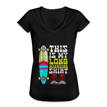 Skater Mountain Board - Women's Vintage T-Shirt - black - Front - Danielle (179cm)