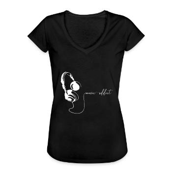 Musik Musiker Kopfhörer Geschenkidee - Frauen Vintage T-Shirt - Schwarz - Vorne