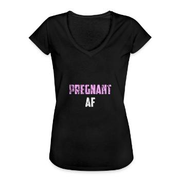 zwangerschap - Vrouwen Vintage T-shirt - zwart - Voor