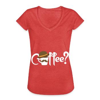 Coffee? Kaffee Barista Cappuccino Kaffeeliebhaber - Frauen Vintage T-Shirt - Rot meliert - Vorne - Danielle (179cm)
