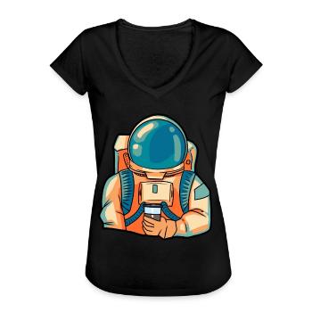 Kaffee Barista Astronaut Espresso Weltraum Filter - Frauen Vintage T-Shirt - Schwarz - Vorne - Danielle (179cm)