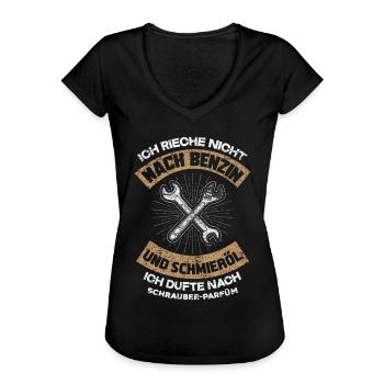 Mechaniker Parfüm - Frauen Vintage T-Shirt - Schwarz - Vorne - Danielle (179cm)