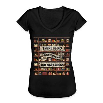 Buch - Frauen Vintage T-Shirt - Schwarz - Vorne - Danielle (179cm)