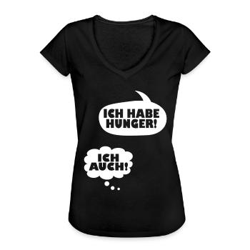 Ich Habe Hunger Schwangerschaftsmode Werdende Mutt - Frauen Vintage T-Shirt - Schwarz - Vorne - Danielle (179cm)
