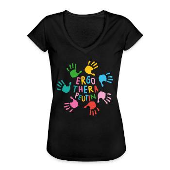 Ergothérapie Ergothérapeute Ergothérapeute - T-shirt vintage Femme - noir - Devant - Danielle (179cm)