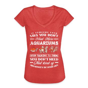 Aquarium - T-shirt vintage Femme - rouge chiné - Devant - Danielle (179cm)