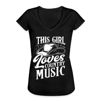 Country Music Femme Idée cadeau - T-shirt vintage Femme - noir - Devant - Danielle (179cm)
