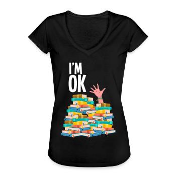 Bücher - Frauen Vintage T-Shirt - Schwarz - Vorne - Danielle (179cm)