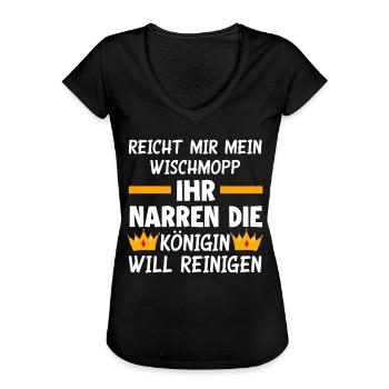 Putzfrau Königin Reinigen - Frauen Vintage T-Shirt - Schwarz - Vorne - Danielle (179cm)