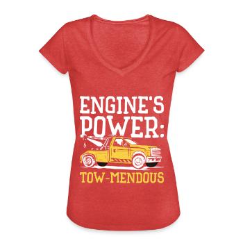 Abschleppwagenfahrer Lkw-Lokführer Lkw-Fahrer - Frauen Vintage T-Shirt - Rot meliert - Vorne - Danielle (179cm)