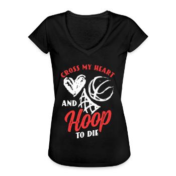 Joueur de basketball Entraîneur d’équipe Heartbeat - T-shirt vintage Femme - noir - Devant - Danielle (179cm)