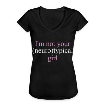 Je ne suis pas ta fille neurotypique pour la neurodiversité - T-shirt vintage Femme - noir - Devant - Danielle (179cm)