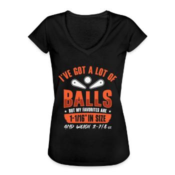 Pinball Arcade Game Machine - Women's Vintage T-Shirt - black - Front - Danielle (179cm)