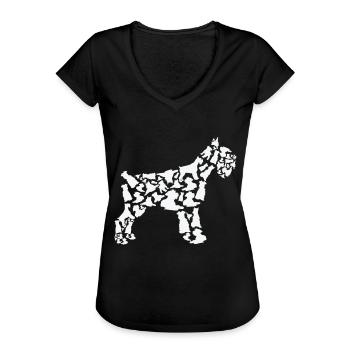 Zwergschnauzer Mama Zwergschnauzer Papa - Frauen Vintage T-Shirt - Schwarz - Vorne - Danielle (179cm)
