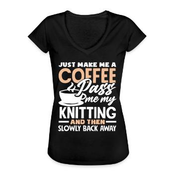Stricken - Frauen Vintage T-Shirt - Schwarz - Vorne - Danielle (179cm)