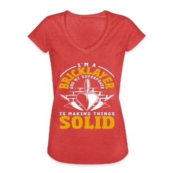 Le super-pouvoir de Mason pour réparer les choses - T-shirt vintage Femme - rouge chiné - Devant - Danielle (179cm)