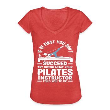 Pilates Erfolg Mit Instruktor Anleitung - Frauen Vintage T-Shirt - Rot meliert - Vorne - Danielle (179cm)