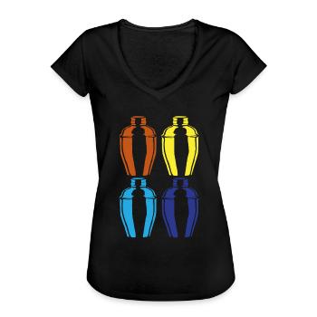 Art Shaker coloré pour les barmans - T-shirt vintage Femme - noir - Devant - Danielle (179cm)