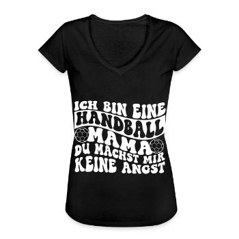 Handball Mamalustiger Spruch - Frauen Vintage T-Shirt - Schwarz - Vorne - Danielle (179cm)