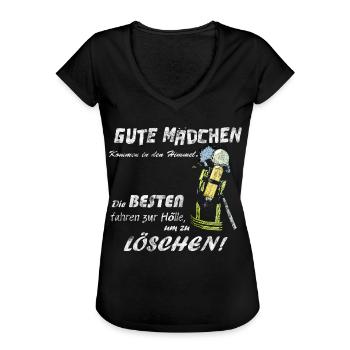 Feuerwehrfrau Hobby Freiwillige Feuerwehr - Frauen Vintage T-Shirt - Schwarz - Vorne