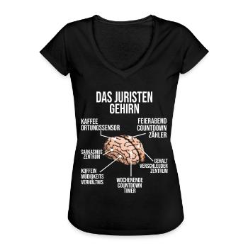 Juristen Gehirn Anwalt Jurist Richter - Frauen Vintage T-Shirt - Schwarz - Vorne - Danielle (179cm)